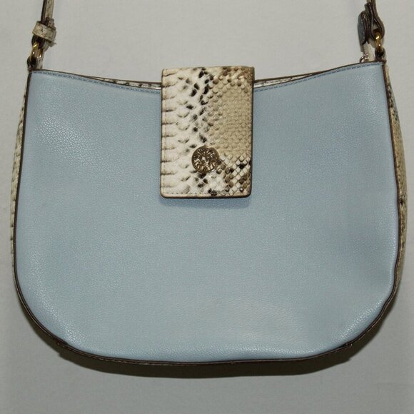 Anne‎ Klein Blue Snakeskin Crossbody Purse - Picture 1 of 15